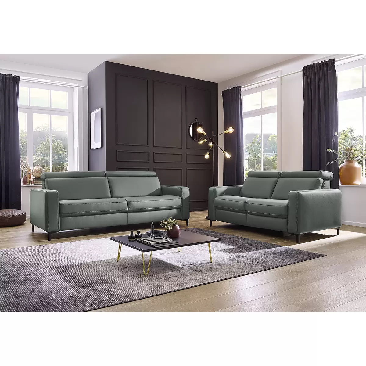 2er Sofa Venezia Blaugrau