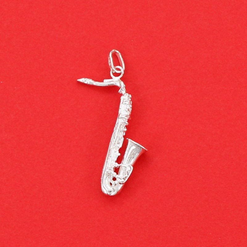 Pendentif saxophone ténor - Argent massif 925/1000