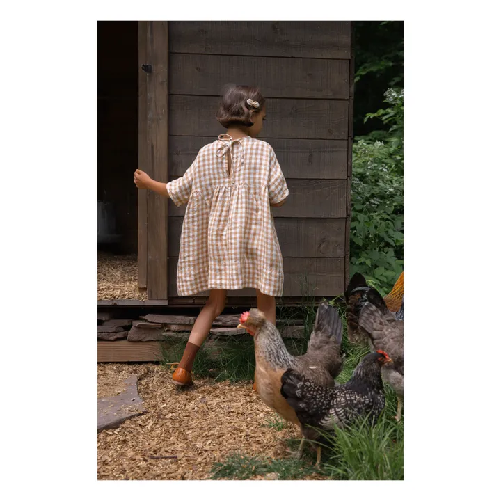 Soor Ploom Robe Lin Vichy Millie | Ecru