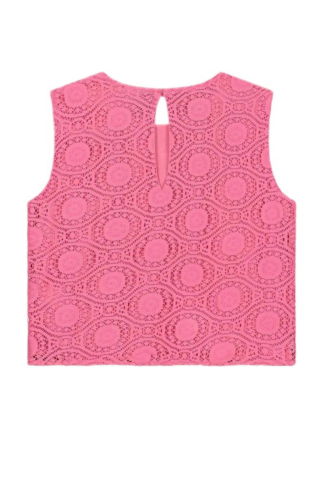 NIK&NIK crop top Kimba met all over print felroze