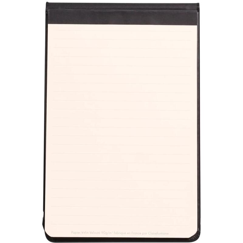 Rhodiarama Webnotepad rembordé rigide A5 192 pages ligné microperforé papier ivoire 90g fermeture élastique - Noir