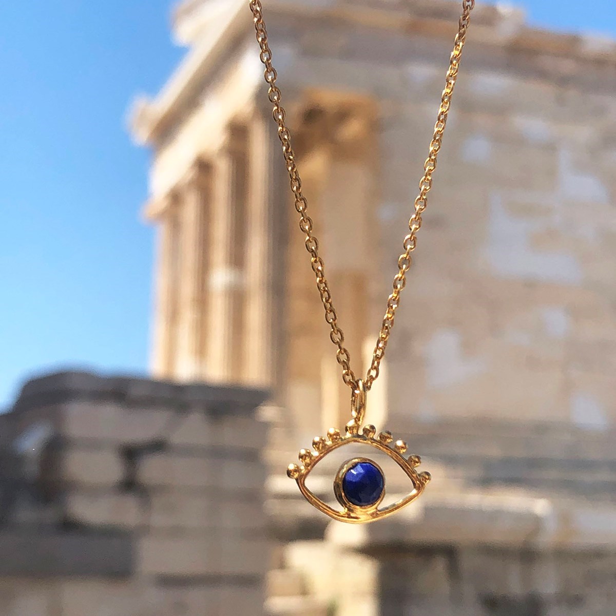 Collier oeil en argent et lapis lazuli AJNA
