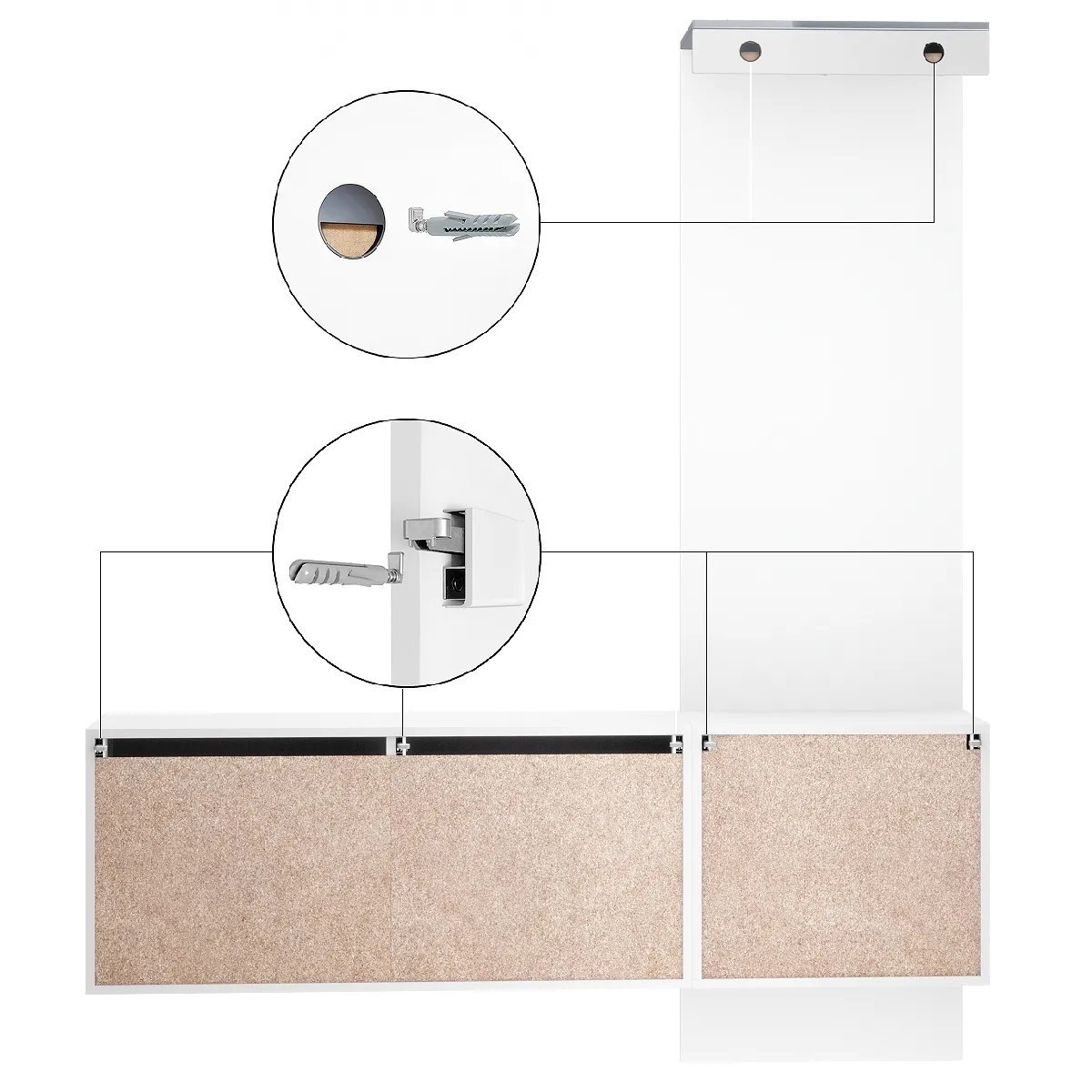 MPC Vestiaire Blanc Mat Avola-anthracite