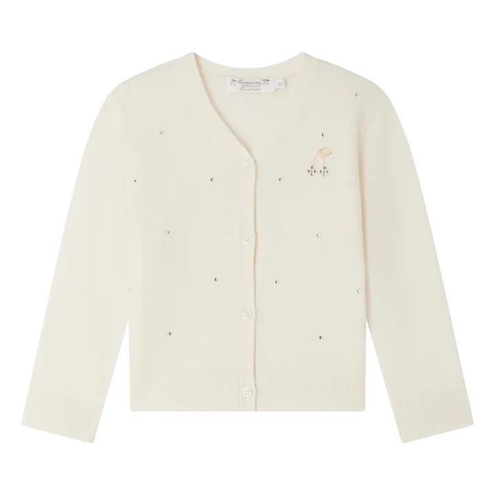 Bonpoint Cardigan Cachemire Cerises Divine | Ecru