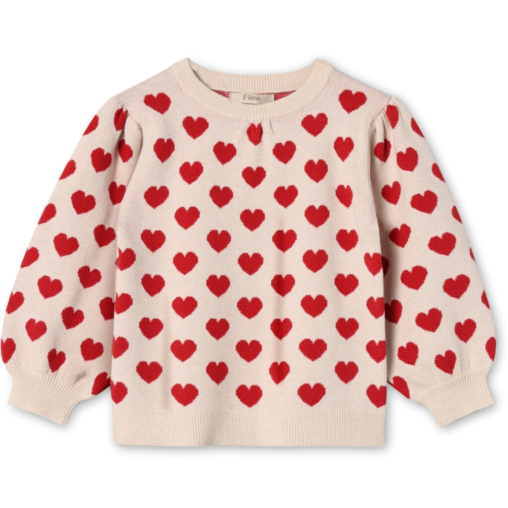 Køb Fliink Pompeian Red/ Sandshell Alon Heart Pullover