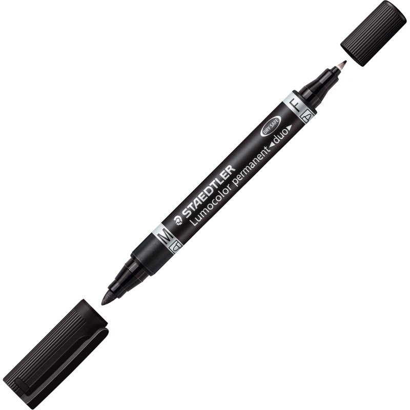 Marqueur permanent Staedtler Lumocolor Duo 348 pointes pinceau 0,6 mm et ogive 1,5 mm
