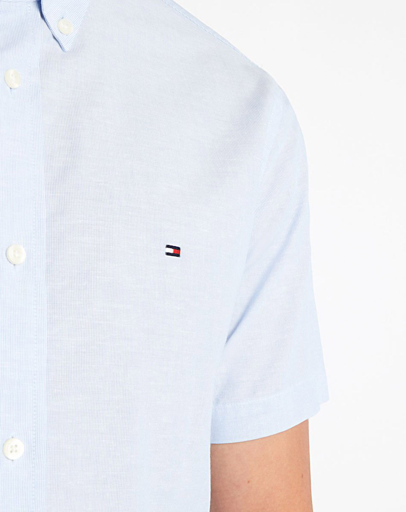 Tommy Hilfiger Chemise droite Flex rayée bleu clair