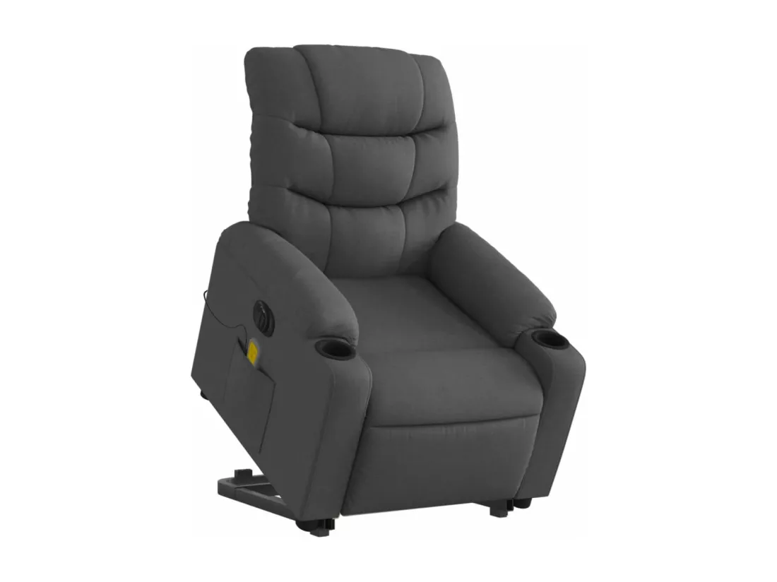Fauteuil inclinable massant électrique Gris foncé Tissu