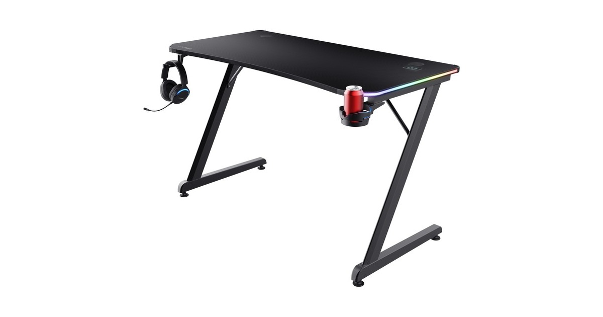 TrustGXT 709 Luminus RGB-gamingbureau gaming desk  (Zwart)
