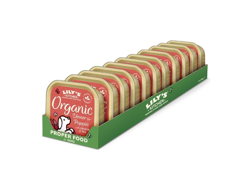 Lily's Kitchen Nassfutter Bio Dinner für Welpen, 11 x 150 g Alleinfuttermittel für Welpen bis 8 Monate
