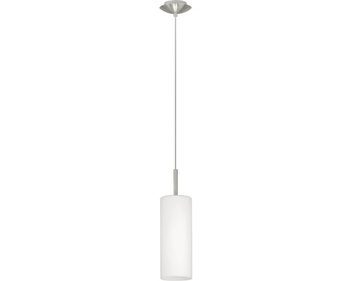 Hanglamp, 1-lichts, HxØ 110x11 cm, satijn/wit