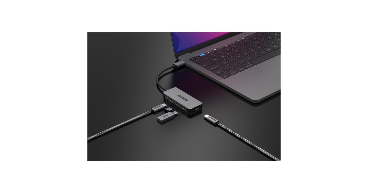SitecomUSB-C naar 4x USB-C usb-hub  (Grijs)