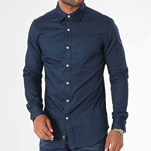 Chemise Manches Longues Slim A1114 Bleu Marine