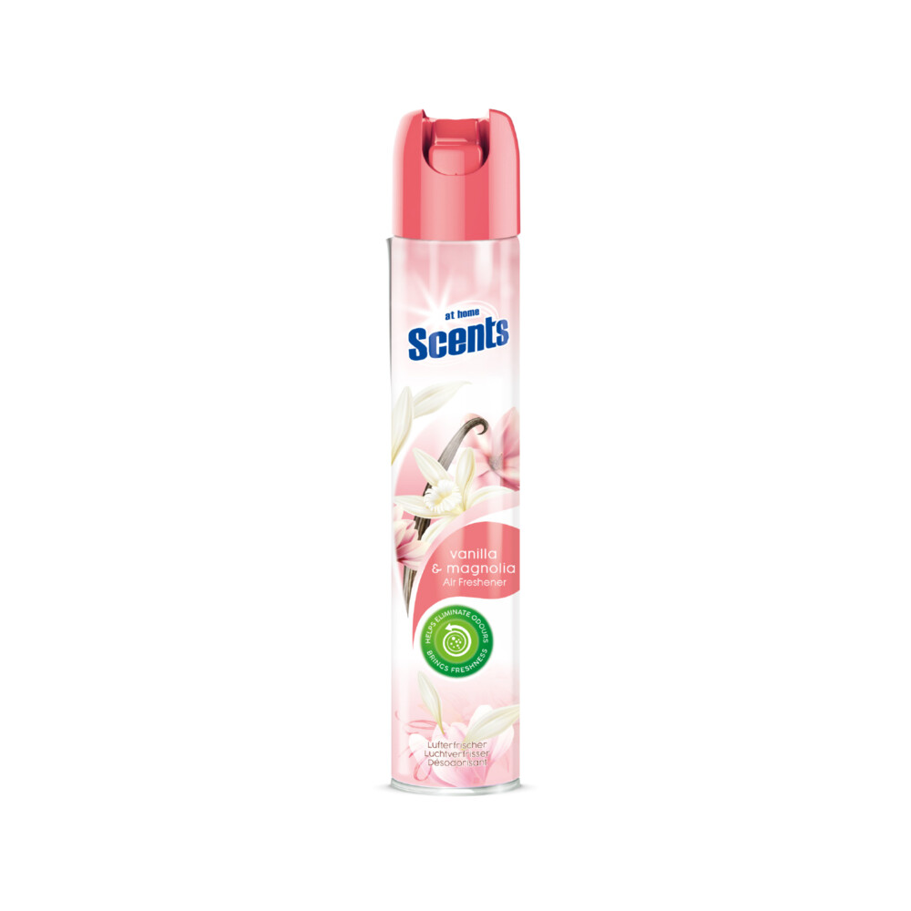6x At Home Luchtverfrisser Spray Vanille en Magnolia400 ml