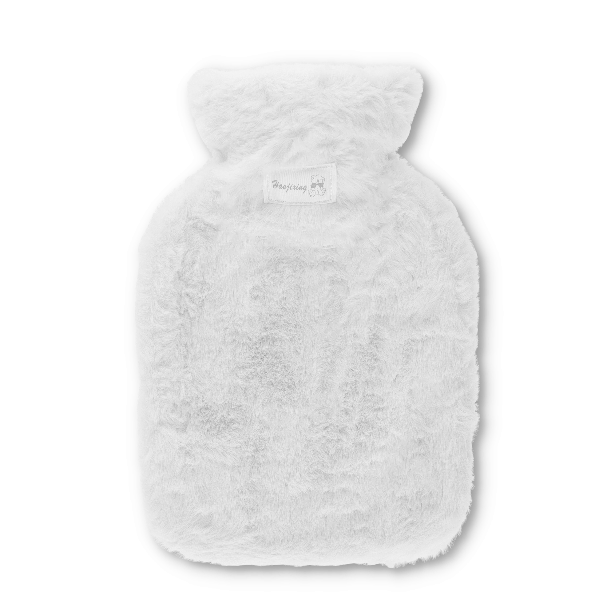 (700ml) 24x15cm Wärmeflasche Flauschige Plüsch Bettflasche - Weiss