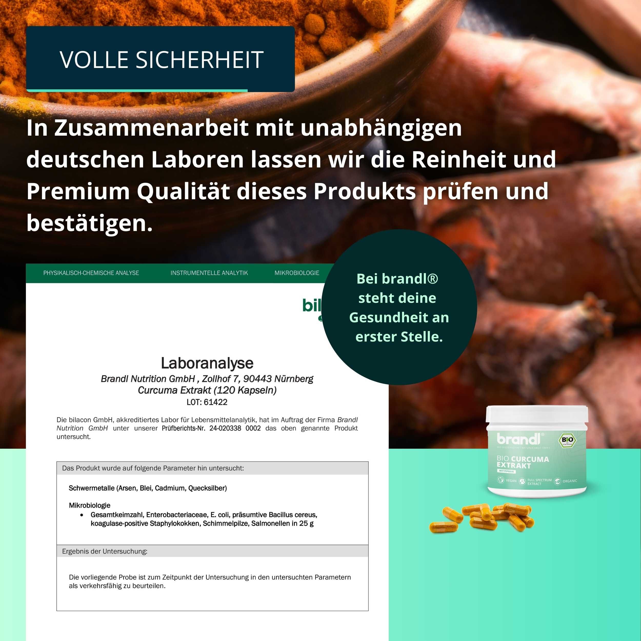 brandl® Bio Curcuma Extrakt mit Curcumin (Curcuminoide) & Bio Piperin
