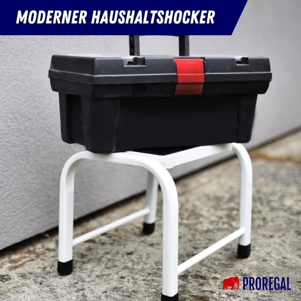 PROREGAL Opstapkruk met antislip rubberen mat Economy Basic, aan beide zijden toegankelijk, 1 trede, hoogte 27 cm, draagvermogen 150 kg