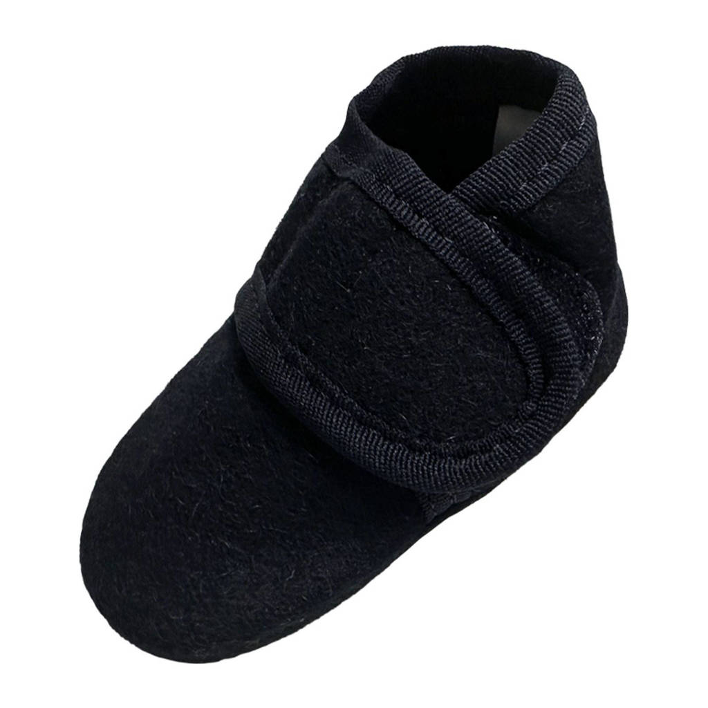 Babysteps wollen babyslofjes donkerblauw