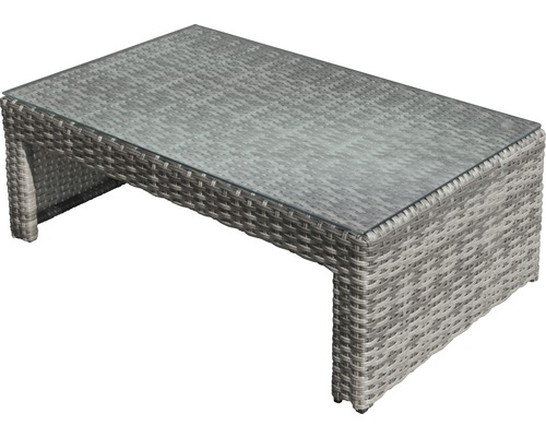 Garden Place Chicago 4-persoons tuinmeubelset, 4-delig, inclusief 2 bijzettafels (89 x 56 x 30 cm en 99 x 41 x 56 cm), grijs polyrotan, inclusief zitkussens