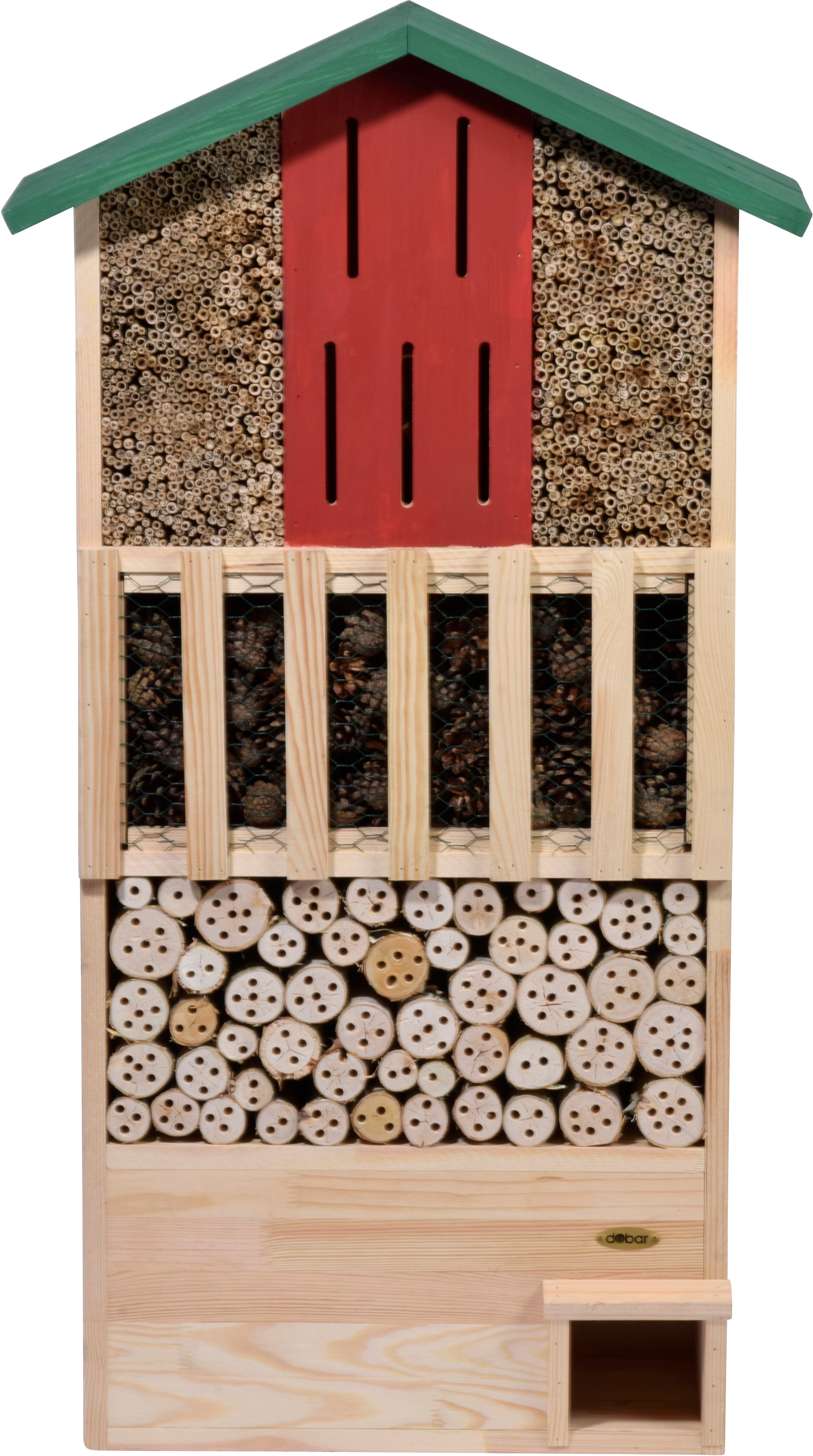XXL Insektenhotel-Wand mit integriertem Igelhaus und Schmetterlingskasten