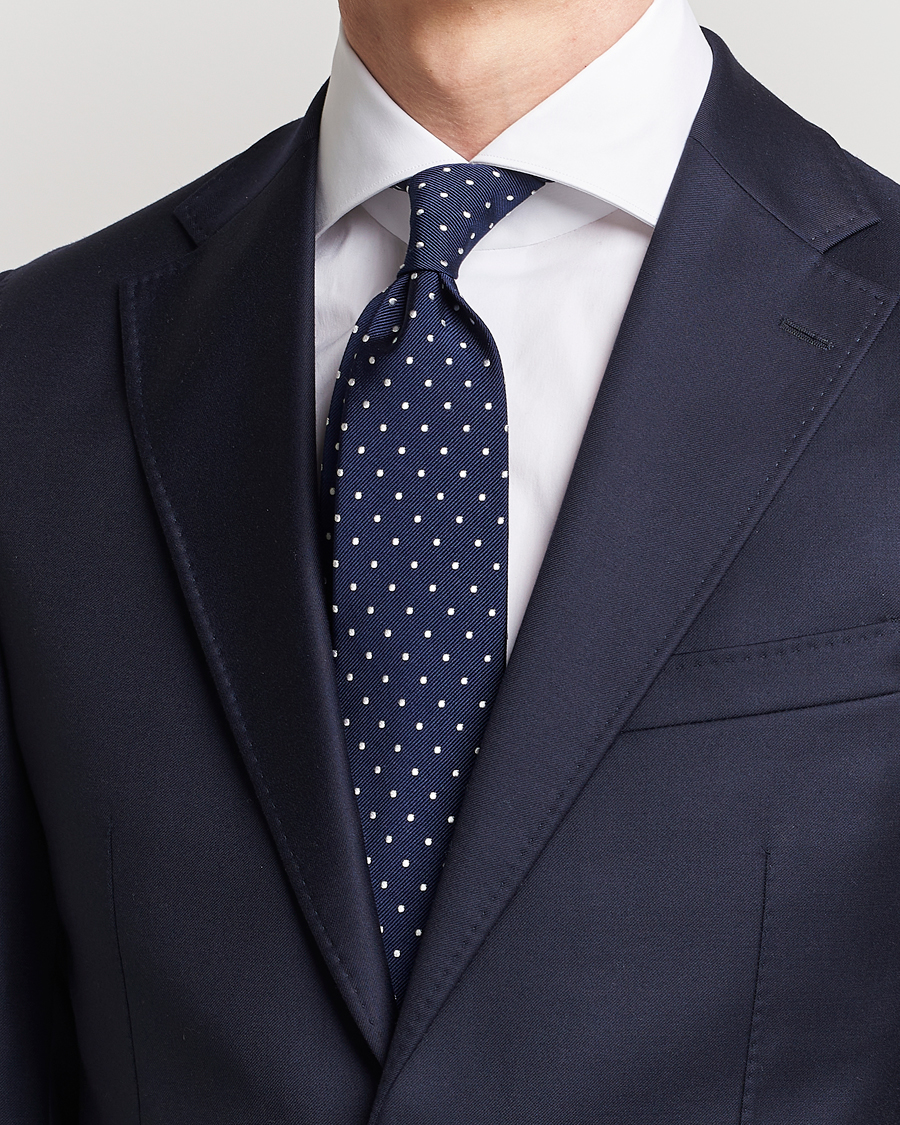 Amanda Christensen Dot Classic Tie 8 cm Navy/White