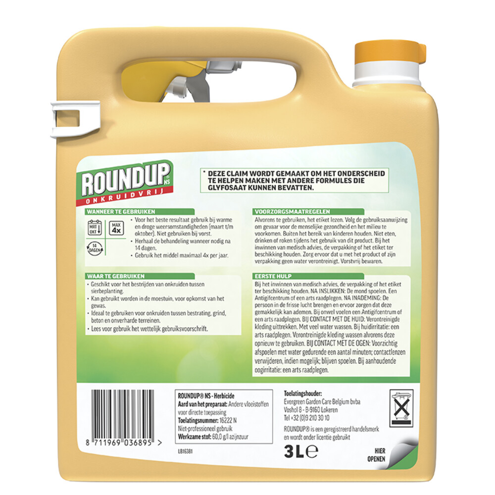 Roundup NS Natuurlijk Onkruidvrij Kant en Klaar3 liter