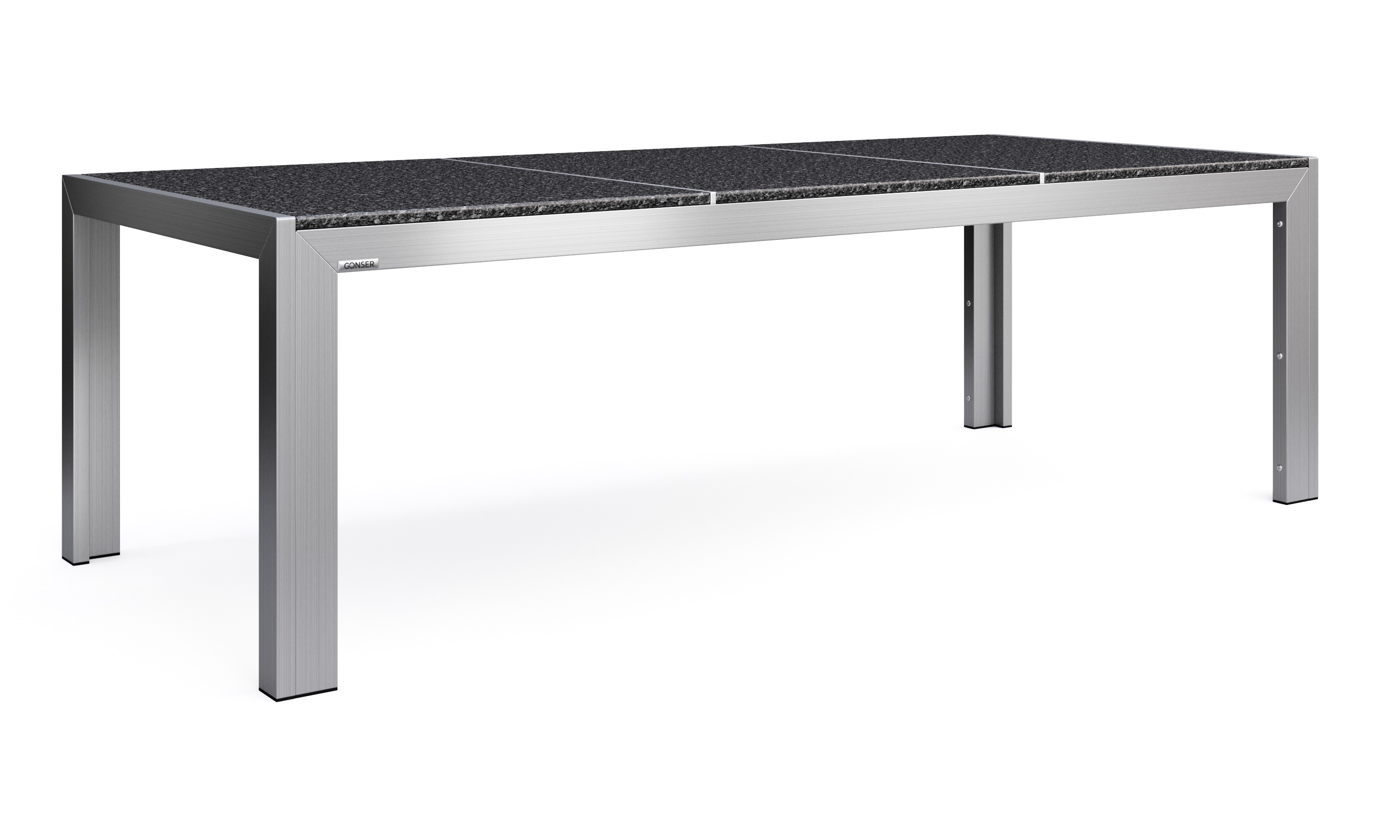 Granittisch Edelstahl 220 x 95 x 75 cm