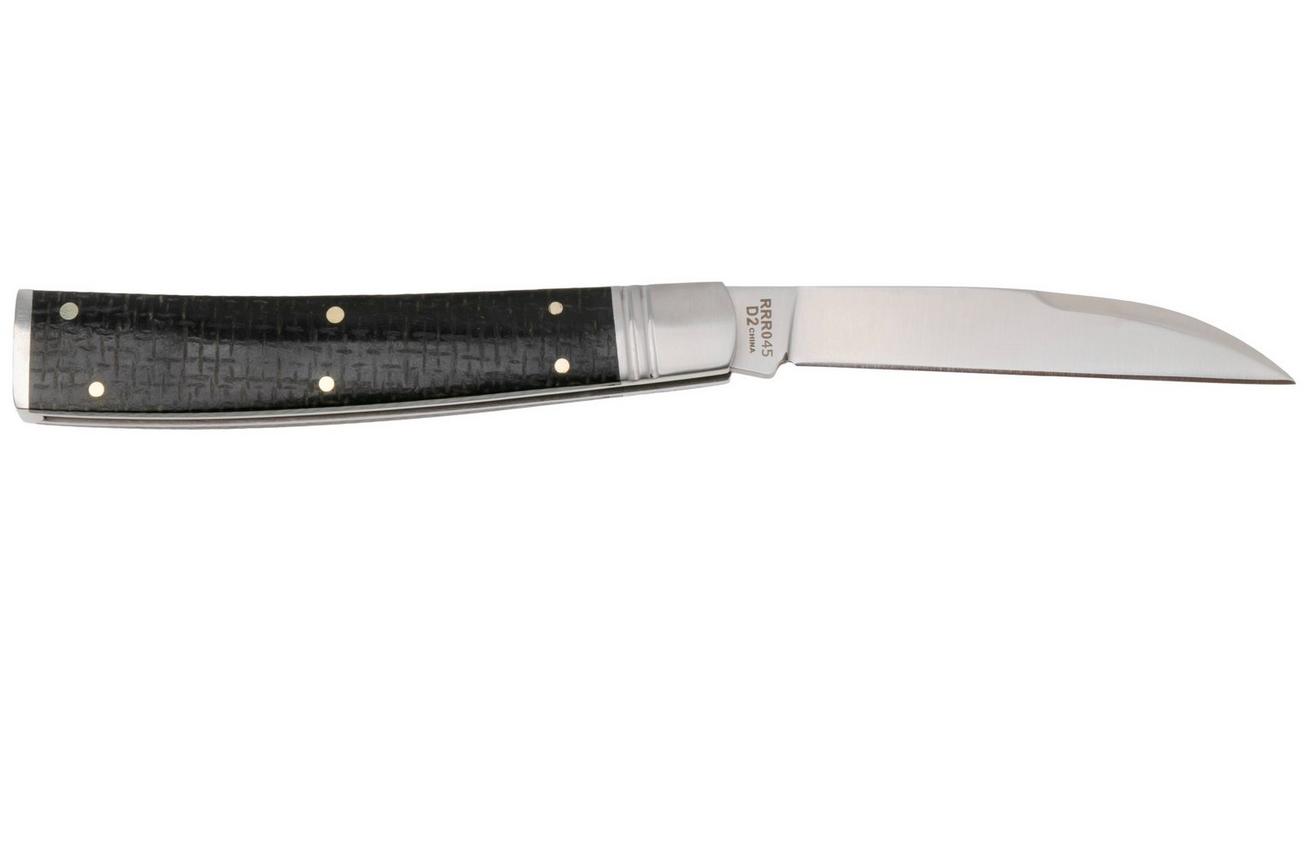 Rough Ryder Reserve Whiskey Ryder Swayback Doc RRR045, D2, Brown Burlap Micarta, slipjoint zakmes