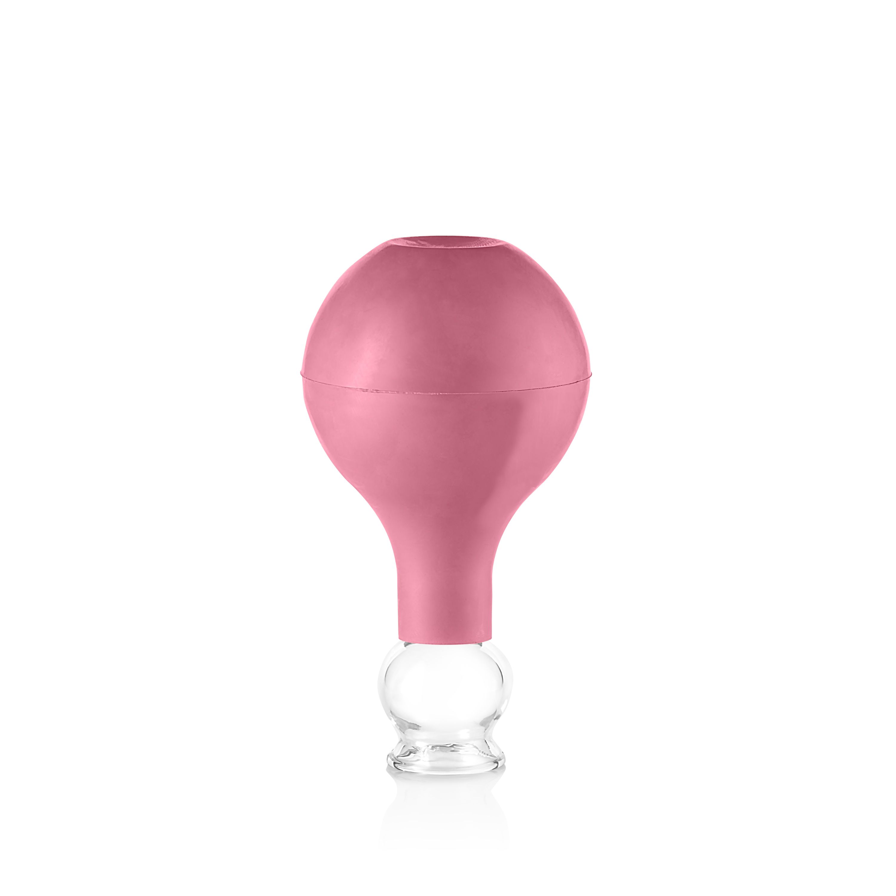 Pulox Schröpfglas aus Echtglas mit Saugball - 25mm in Pink