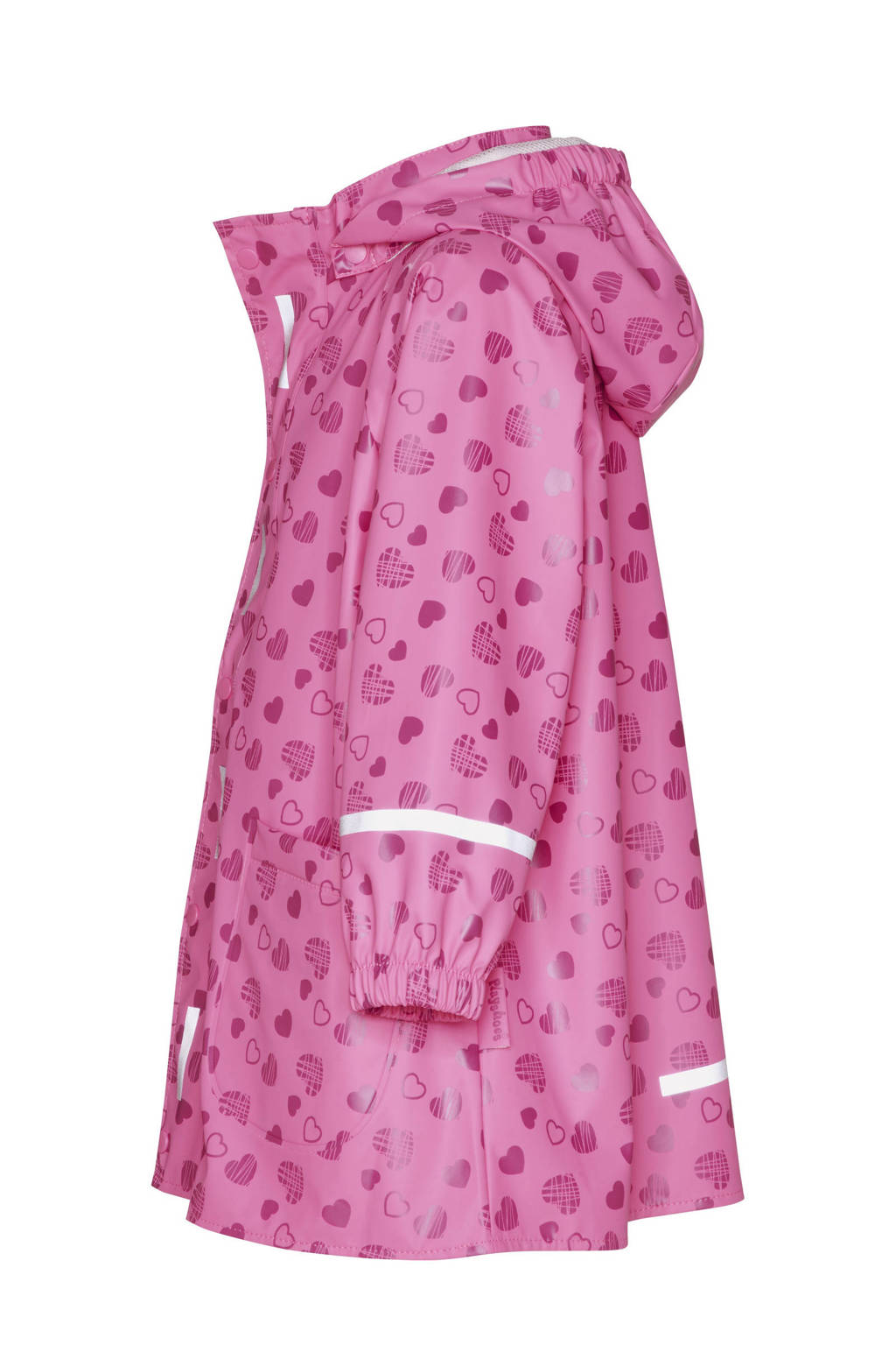 Playshoes regenjas Sweethearts met all over print roze/donkerroze