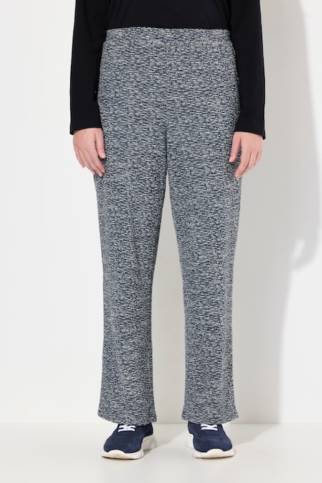 Bouclé-Hose Rose, weites Bein, Komfortbund, Biobaumwolle
