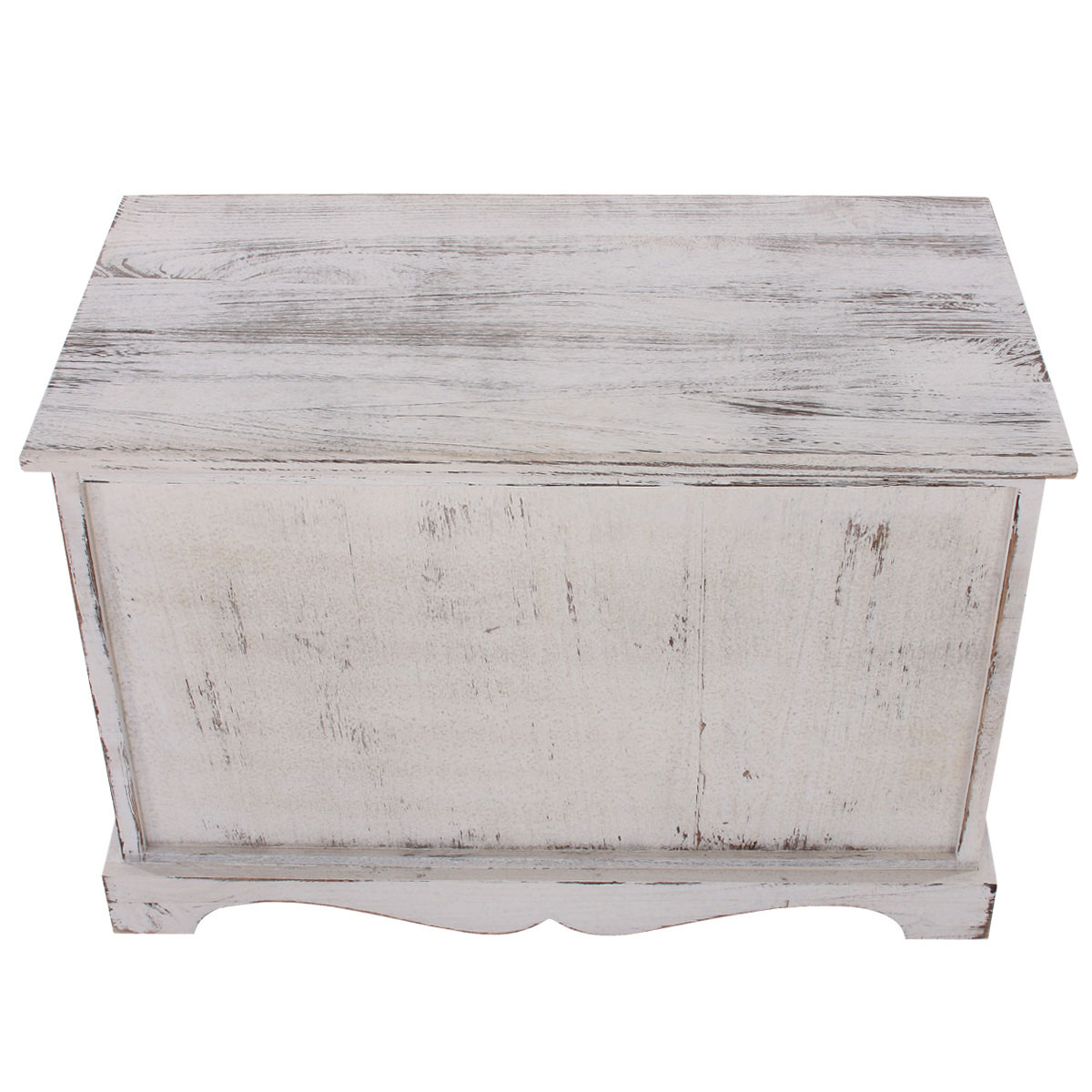 Garderobe mit Sitzbank Kommode mit 2 Körben 42x62x33cm, Shabby-Look, Vintage ~ weiß