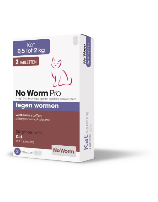No Worm Pro Kleine Kat & Kitten - Anti wormenmiddel - 2 tab Vanaf 0.5 Kg - Vanaf 6 Weken