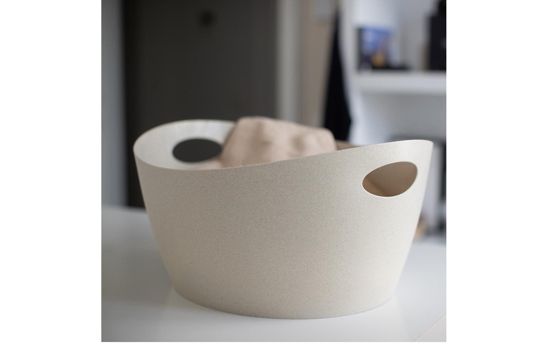 Wäschekorb Bottichelli L 15 l, Beige/GelbWäschehalter mit integrierten Griffen