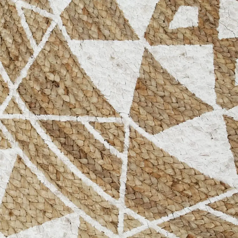 vidaXL - Tapijt - Wit - Jute