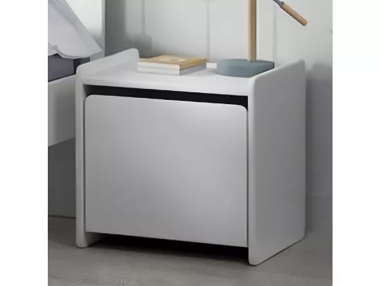 Chevet 1 porte enfant blanc laqué