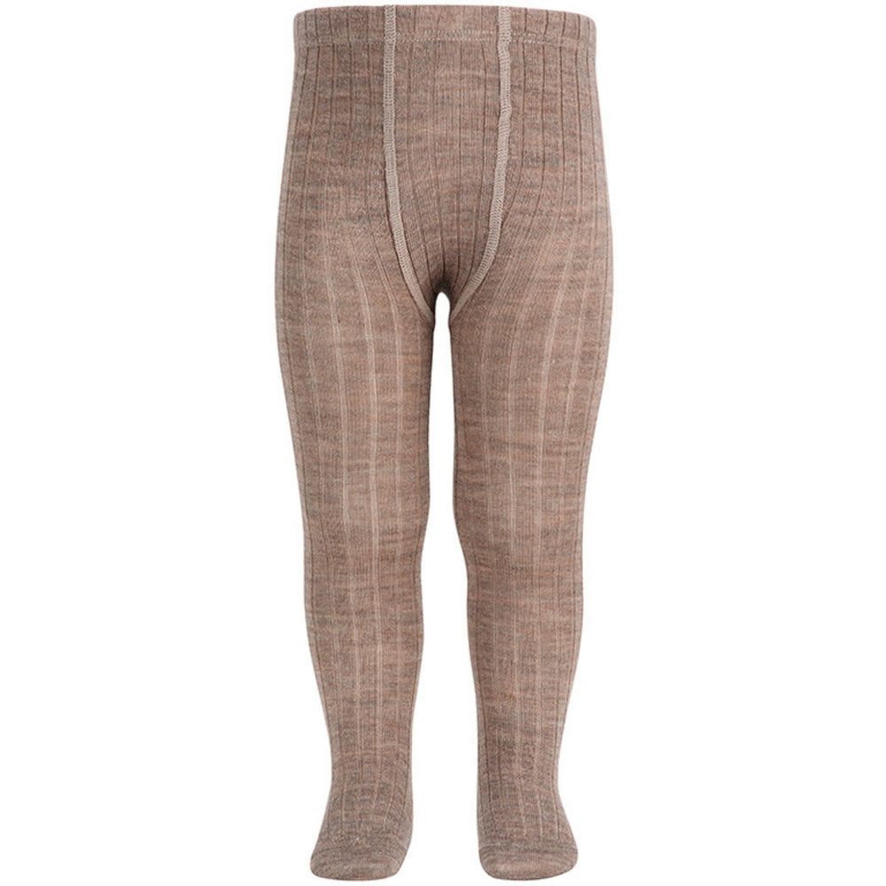 Køb Cóndor Sand Extrafine Merino Wool Rib Strømpebukser