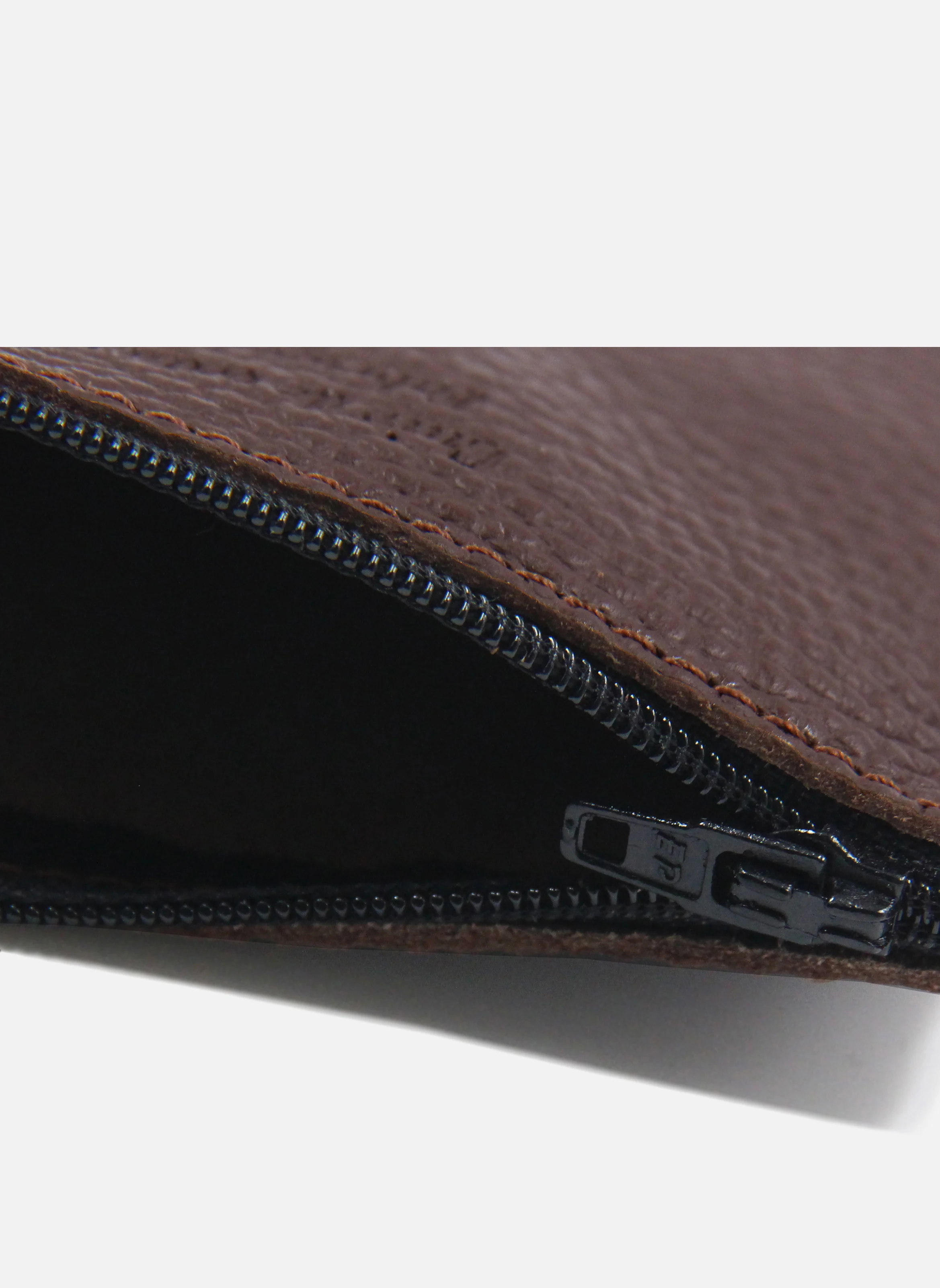 Pochette petit modèle cuir grainé | Marron