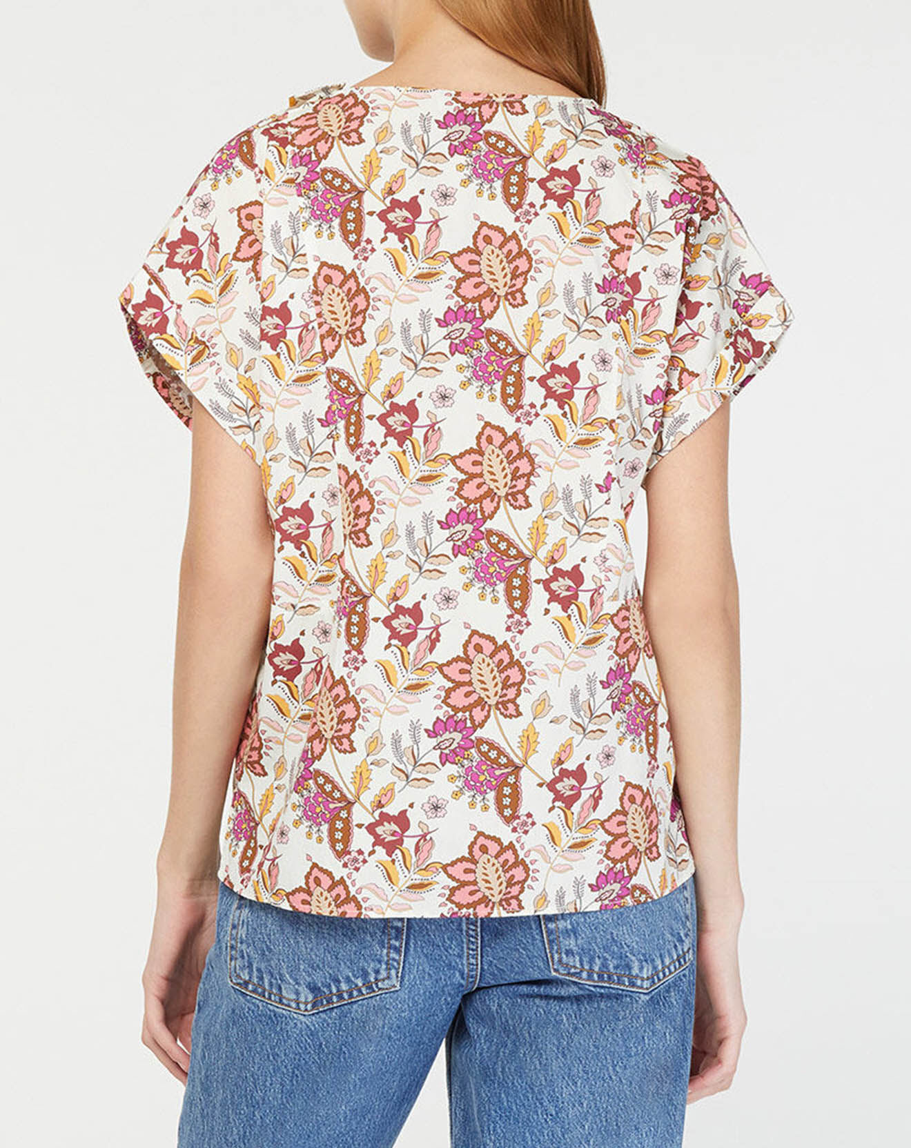 Galeries Lafayette Top Eole imprimé écru/multicolore