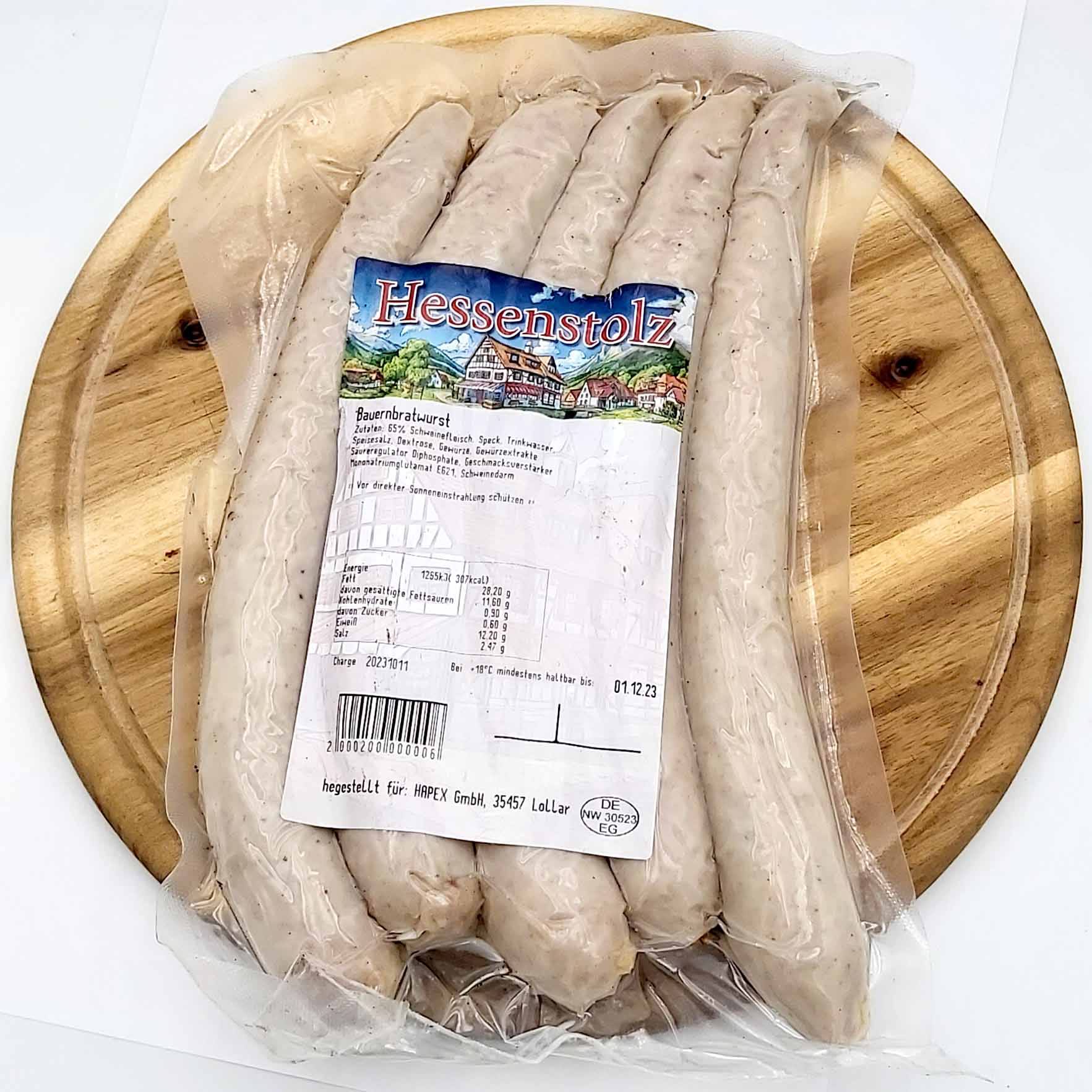 Hessenstolz Bauernbratwurst 5er 500g MHD:26.12.24