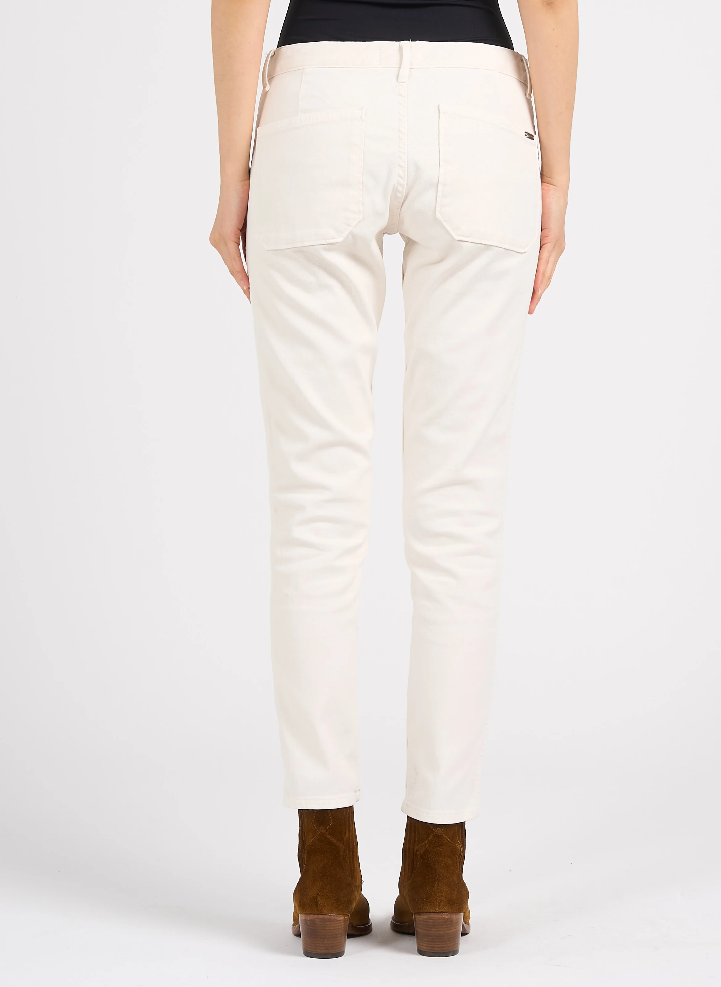 PIERCE - Jean slim en coton mélangé | Blanc