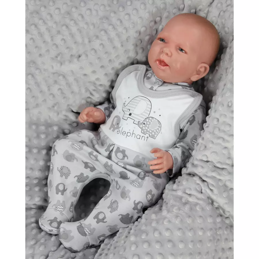 TupTam Baby Unisex Strampler-Set mit Aufdruck Spruch 2-tlg grauweiß