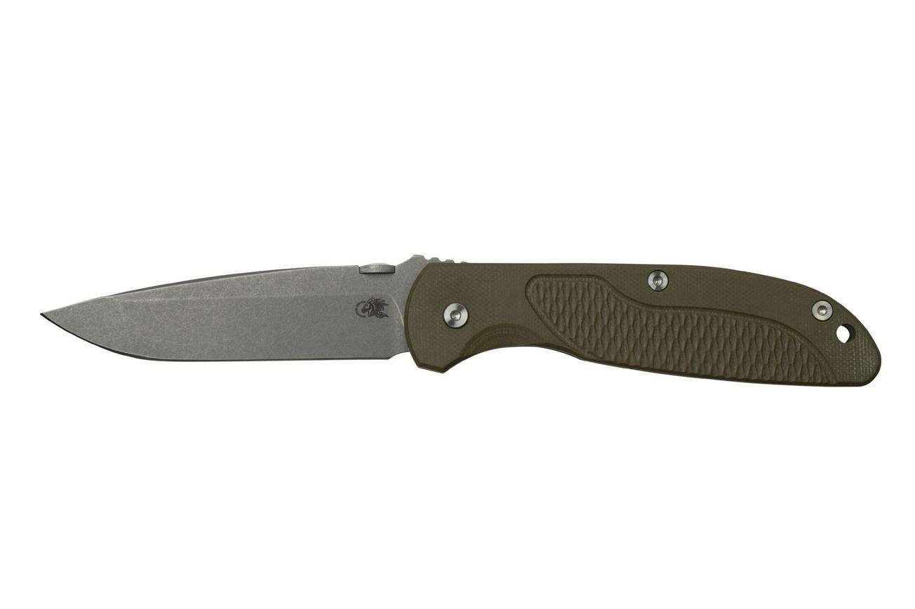 Rick Hinderer FireTac Spanto Acid Stonewash, Working Finish OD Green G10, zakmes