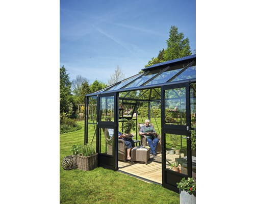 JULIANA Grand Oase kas 13,0 m² 3 mm veiligheidsglas 439 x 296 cm antraciet/zwart
