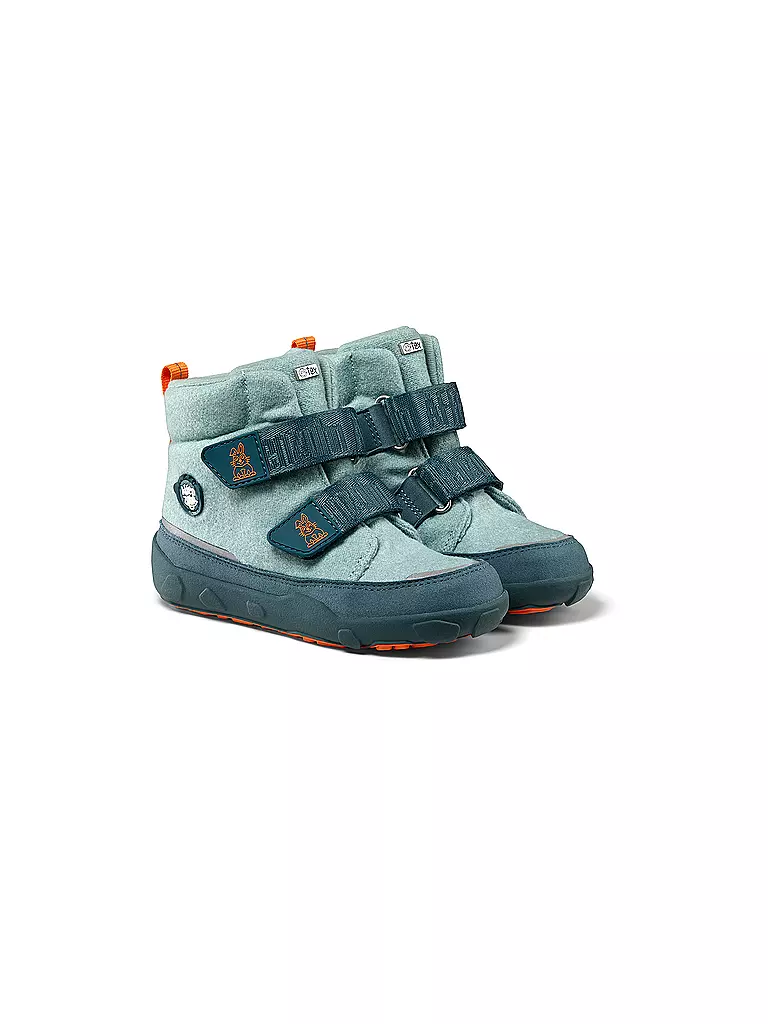 AFFENZAHN Kinder Winterstiefel WOLLE COMFY Hase hellblau