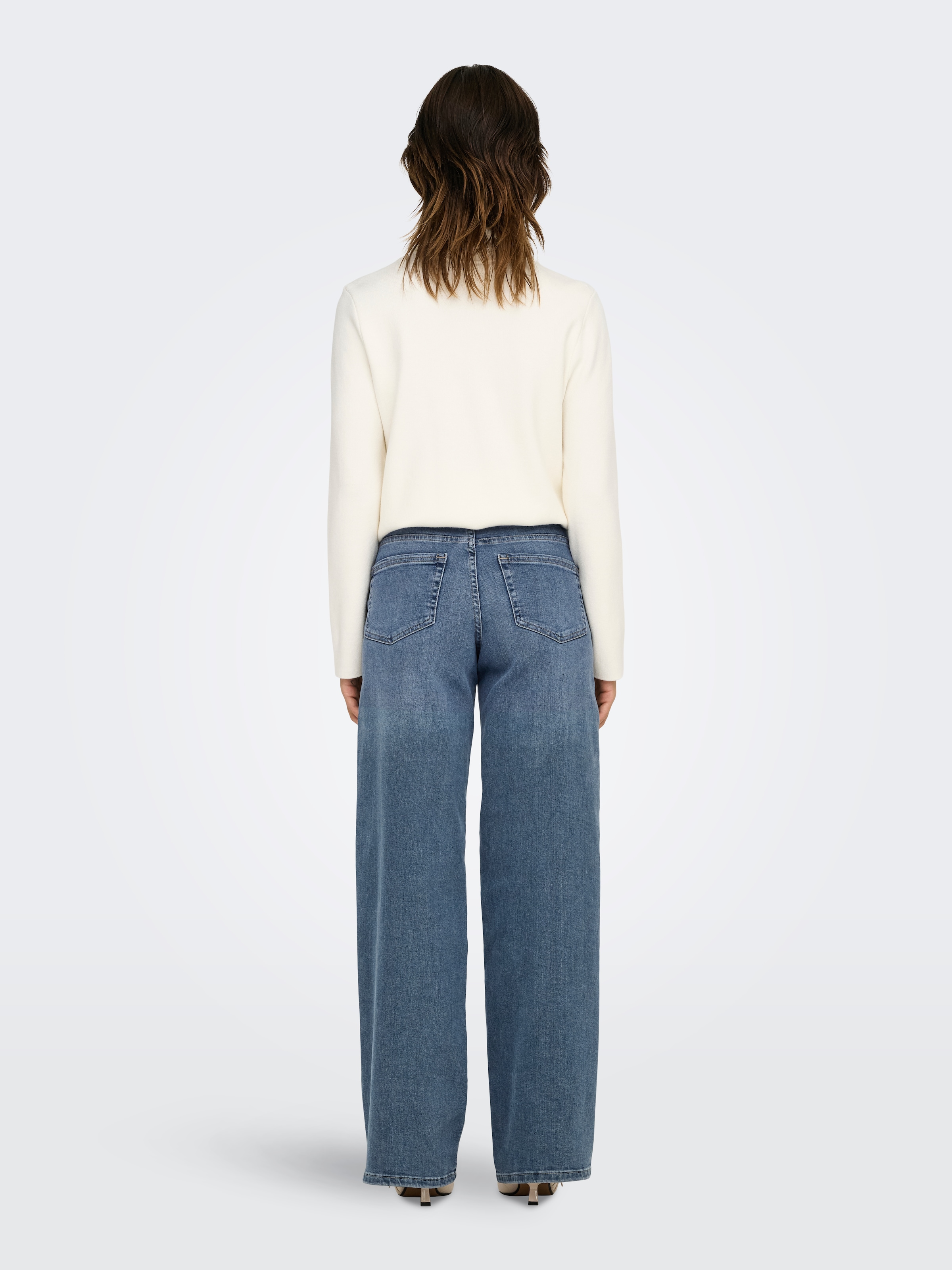 ONLY High-waist-Jeans »ONLMADISON – High-Waist-Jeans mit modischen Abriebeffekten«, Abriebeffekte, casual, weit, Denim