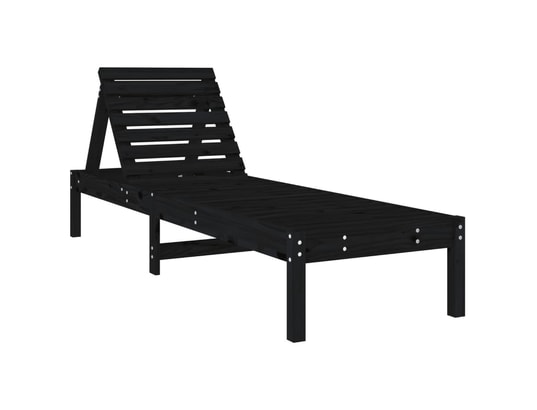 VIDAXL - Bain de soleil Chaises longues 2 pcs noir 199,5x60x74 cm bois massif de pin