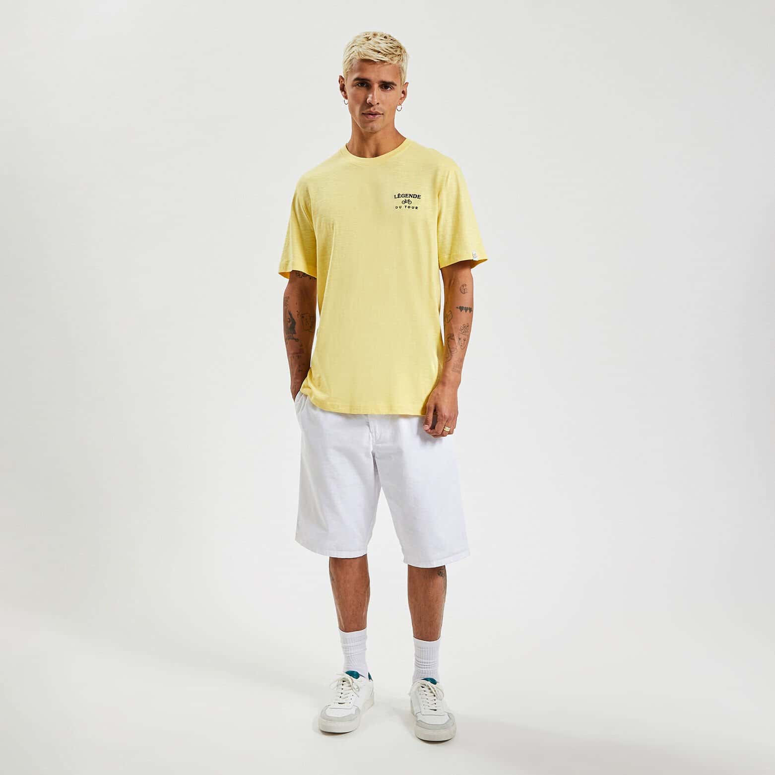 Tee shirt col rond imprimé licence Tour de France Jaune