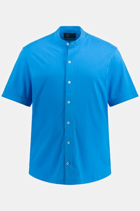 Hemd, Halbarm, Jersey, Stehkragen, Modern Fit