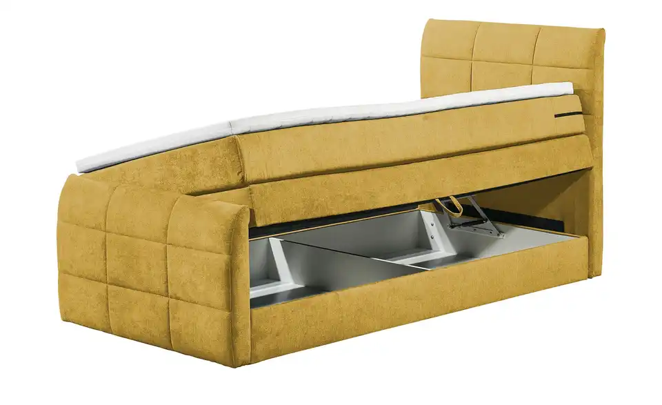 Boxspringbett Kuba 3 Senfgelb 120 cm